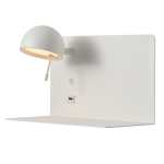 Luxo Bedside Solution Light With USB Charge Port And Shelve - Black