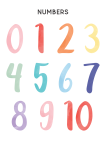Watercolour Numbers - Canvas Print - 600MM X 600MM