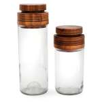Recycled Storage Glass Jars - Clear Tall Lid Option - B