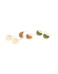 Goldair Gold Brown & Green Enamel Bubble Hoop Earrings 3-PACK