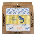 Dishcloth Box Set 3 - Blue Bon Appetit Shrimp