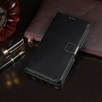 For Blackview BV9800 Pro Idewei Crazy Horse Texture Horizontal Flip Leather Case With Holder & Card Slots & Wallet Black