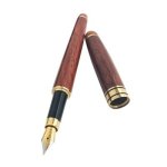 School Office Extra Fine 0.7MM Nib Transparent Piston Wooden Fountain Ink Pen