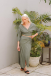 Mia Wrap Top - Large Olive