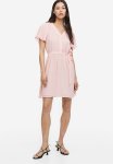 V-neck Chiffon Dress - Pink