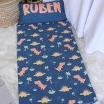 Nap Pad Travel Nap Pad Navy Orange Dino