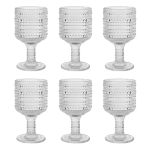 Btgllas 9OZ Transparent Wine Goblets Set Of 6 Clear Glass Goblets Fancy Wine Glass Cute Wine Glasses Vintage Glassware For Wine