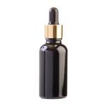 30ML Black Glass Aromatherapy Bottle With Pipette - Black & Gold Collar 18 78