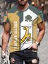 Men's 'south Africa' Animal Print Short Sleeve Crew Neck T-Shirt For Summer Casual Comfy Tee As Gift