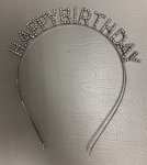 Happy Birthday Silver Alice Band