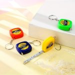 4PCS Automatic Retractable Square Small Tape Measure Keychain Pendant For Men Multi-purpose Iron Ruler MINI Small Steel Ruler Ke