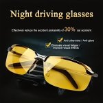 1PC 2PCS Driving Night Vision Glasses For Men Women Drivers Semi Rimless Fashion Eyeglasses
