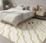 Bedroom Vinyl Rug In White Grey Marble Effect