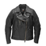 Women’s Bezel Biker Collar Leather Jacket