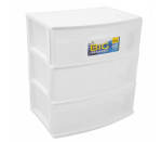 Wide 3 Drawer Storage Unit White