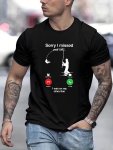 Fishing Print Men's Trendy T-shirts Casual Graphic Tee Short Sleeve Round Neck Tops Men's Spring Summer Clothes Outfits Men's Cl