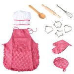 Acekid Chef Set For Kids Children Cooking Dress Up Role Play Costume Set 11PCS