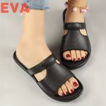 Women's Solid Color Flat Slides Cut-out Design Summer Outdoor Shoes Comfy Casual Beach Indoor & Outdoor Slides