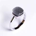 Aster Silver Stack Grey Crystal Ring - 8 Mink Grey