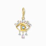 Charm Pendant - Blue Eye - Gold Plated