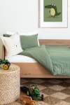 Moss Grid Cotton Duvet Cover - Queen