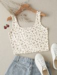 Floral Print Tank Top Casual Sleeveless Tank Top For Summer Women's Clothing