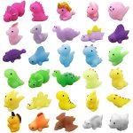30PCS Mochi Squishy Toys MINI Kawaii Dinosaur Squishies Soft Fidget Toys Stress Squeeze Toys Party Bags Filler For Boys Girls Bi