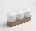 Pillar Candle 3PC White 7CM