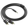 Aux 3.5MM Audio Jack To 2 Rca Audio Stereo CABLE-1.5M GOLDPLATED-UPA28
