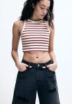 Cropped Vest Top - Red