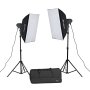 Pro Vl 300 Watt Plus: 2X Flash Head Softbox Studio Kit VL-300P-SBK