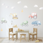 Construction Truck Wall Stickers