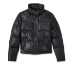 Women’s Blacked Out Leather Puffer Jacket