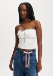 Cotton On Sofia Ribbon Trim Tube Top - Natural White