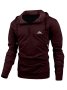 Casual Men's Reflective Print Hooded Zipper Sports Shirt For Outdoor Fitness Running