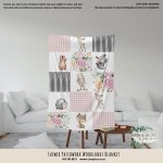 Personalised Fleece Blanket Flower Patchwork Woodlands Blanket