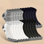 10 Or 20 Pairs Of Men's Anti Odor & Sweat Absorption Low Cut Socks Comfy & Breathable Socks For Daily & Outdoor Wearing All