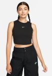 Nike W Nsw Essential Rib Crop Tank - Black & Sail