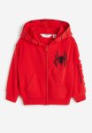 Printed Zip-through Hoodie - Red & Spider-man