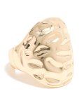 Goldair Gold Textured Oval Ring