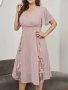 Floral Pattern High Waist Dress Elegant Surplice Neck Flutter Sleeve Dress Women's Clothing For Elegant Dressing