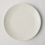 Jenna Clifford - Embossed Lines Dinner Plate - Cream White Set Of 4