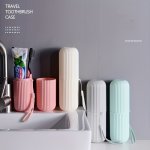 Portable Travel Toothbrush & Toothpaste Holder Set - Durable Pe Material Ideal For Outdoor Leisure