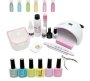 High Quality Uv/led Glam Gel Nail Polish Starter & Soak Off Kit Set Of 19 Pastel Pastel