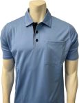 Smitty BB-S349 Major League Style Short Sleeve Umpire Shirt Pro Fit Over Chest Protector Baseball Softball Official Blue W black