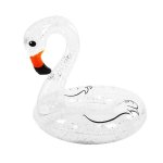 Focusoutdoor Transparent Swim Ring Inflatable Glitter Flamingo