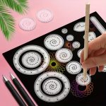 22PCS SET Magic Ruler Colorful Scratch Painting Set - Funny Puzzle Drawing Tools