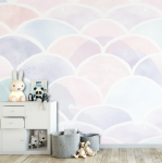Mermaid Scallop Wallpaper - 1.2M Wide X 3M High Non-adhesive Requires Wallpaper Glue