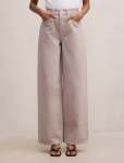 Gia Petite High Rise Wide Leg Jeans - 16 Mushroom