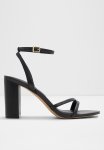 Rosalind Ankle Strap Block Heel - Black